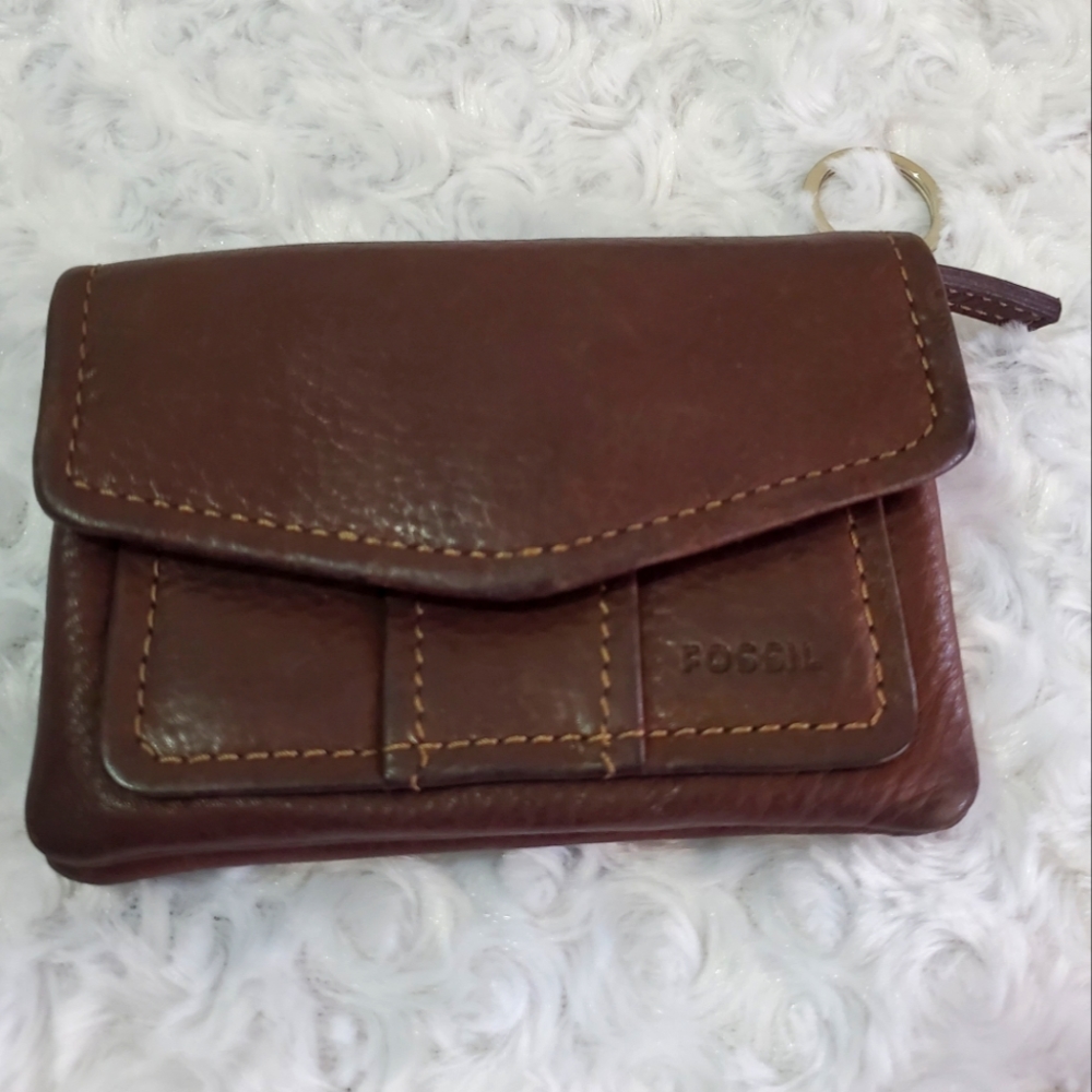 Fossil leather mini wallet